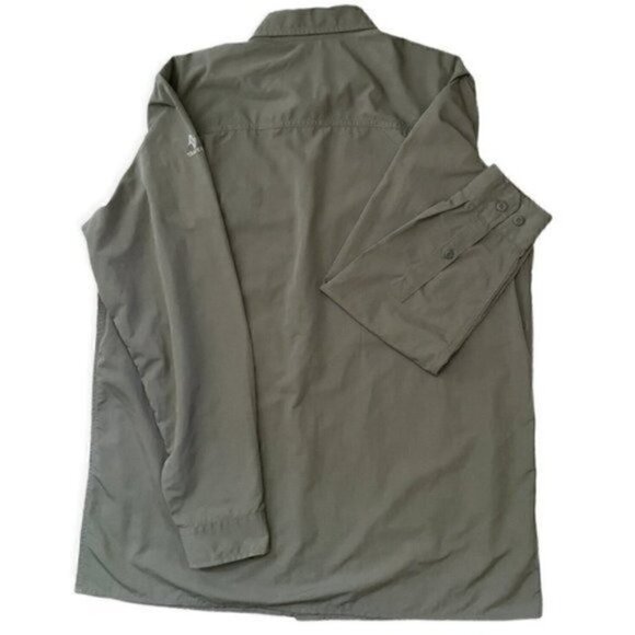 Eddie Bauer Travex Long Sleeve Button Down Olive Green Shirt Men’s TL - Picture 3 of 9